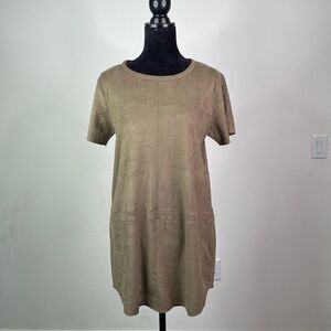 Vici Women’s Faux Suede Short Sleeve Tunic Dress Size L